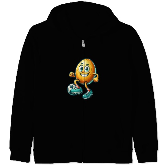 Easter egg football design, footballer Easter Zip Hoodies