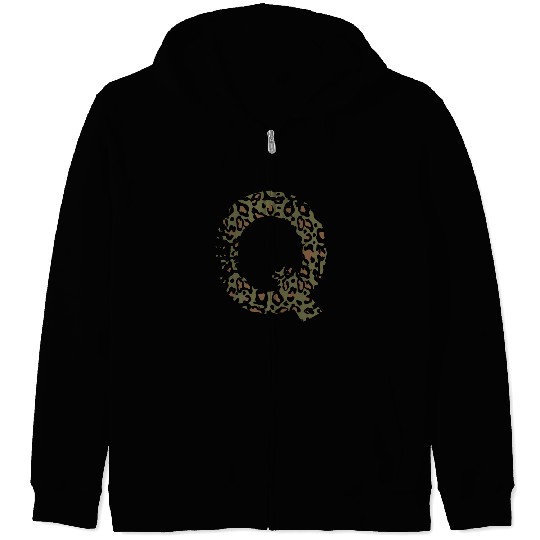 Q army camo design Zip Hoodies