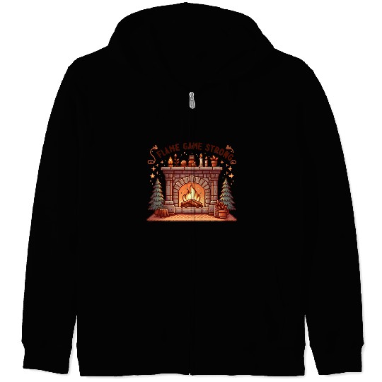 Fireplace: Flame Game Strong Zip Hoodies