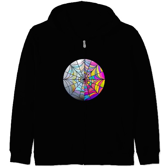 colorful spider web stained glass Zip Hoodies