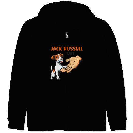 Jack Russell Terrier Dad Typography Zip Hoodies