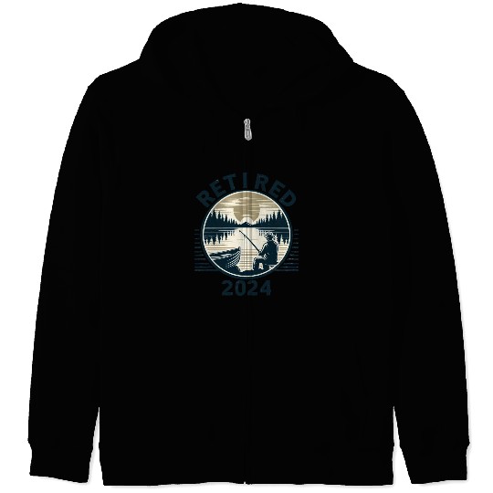 Gone Fishing Not Working Retired 2024 Zip Hoodies