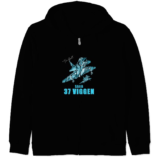Saab 37 Viggen Swedish Multi Combat Aircraft Zip Hoodies