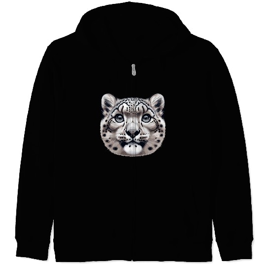 Snow Leopard Leopard White Leopard Zip Hoodies