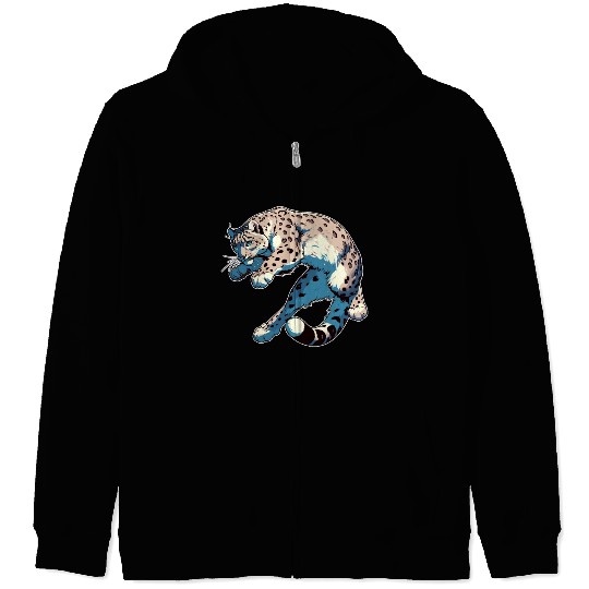 Snow Leopard Leopard White Leopard Zip Hoodies