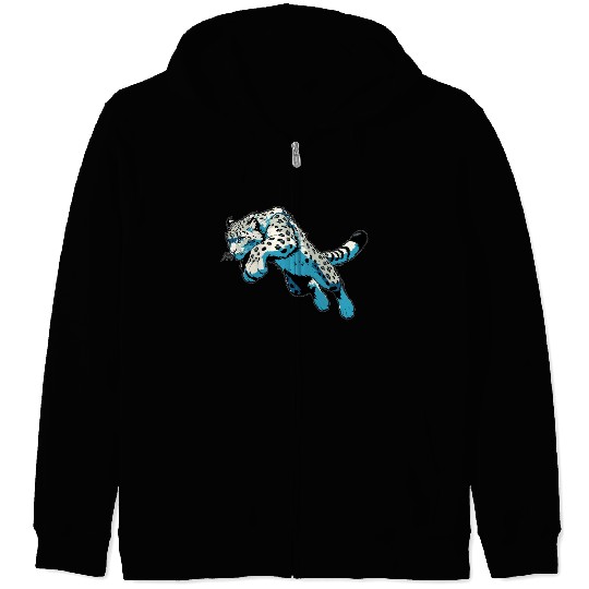 Snow Leopard Leopard White Leopard Zip Hoodies