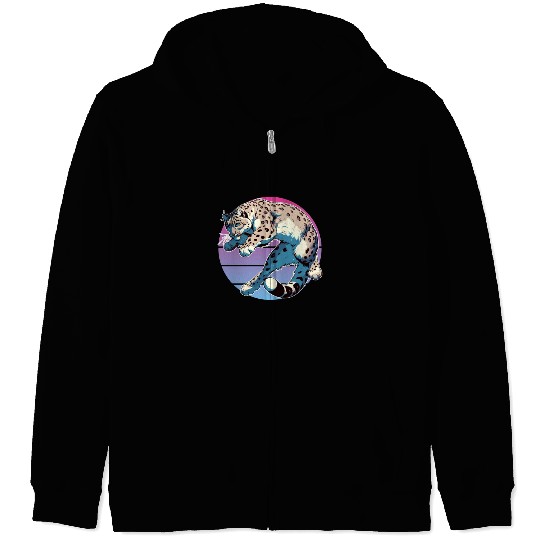 Snow Leopard Leopard White Leopard Zip Hoodies