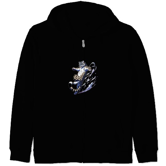 Snow Leopard Leopard White Leopard Zip Hoodies