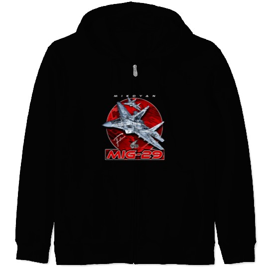 MIG-29 Soviet Union Air Superiority Jet Fighter Zip Hoodies