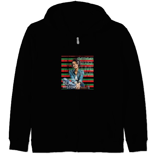 Lesbian Black History Zip Hoodies
