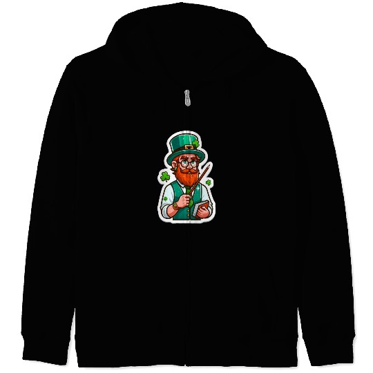 Irish bearded teacher, funny st patricks day Zip Hoodies
