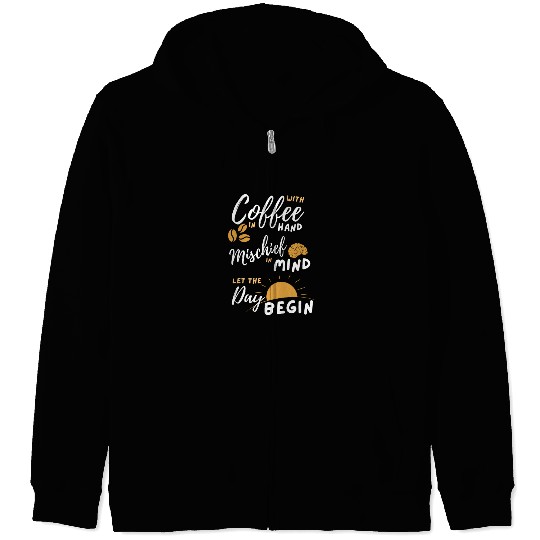 Coffee and Mindfulness Inspirational Design Zip Hoodies