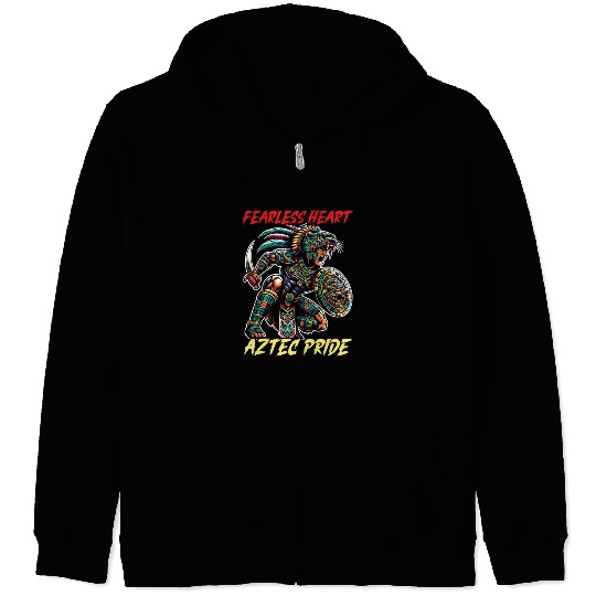 Aztec Jaguar Warrior Aztec Culture Indigenous Zip Hoodies