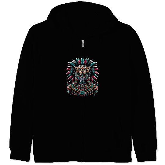 Aztec Jaguar Warrior Aztec Culture Indigenous Zip Hoodies
