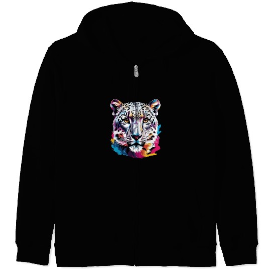 Snow leopard Zip Hoodies