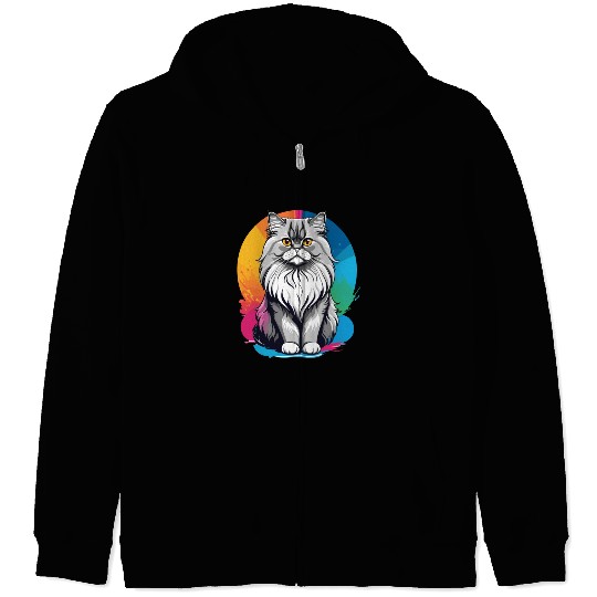 Persian Cat Zip Hoodies