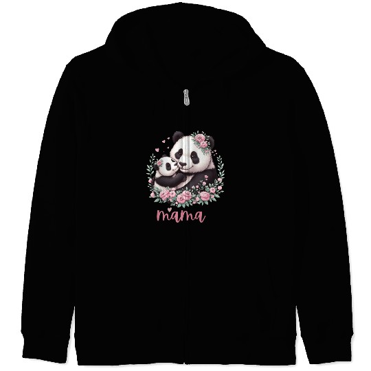Panda Lover I Mama Panda And Cub Mother's Day Zip Hoodies