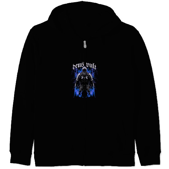 Deus Vult Historical Knight Zip Hoodies