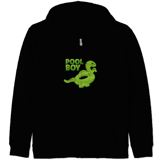 Pool Boy Dinosaur Floatie Swimming Pool Zip Hoodies