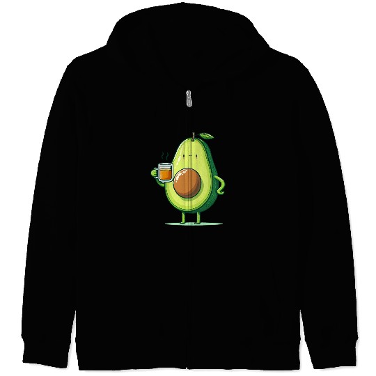 Tea Time Avocado Zip Hoodies