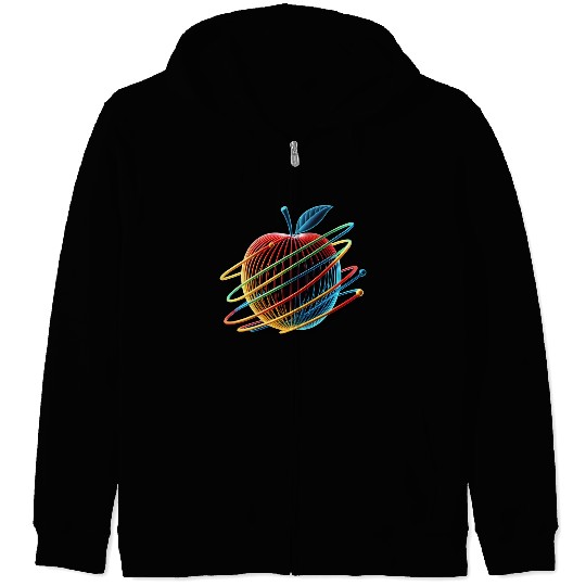 Colorful Orbital Apple Zip Hoodies