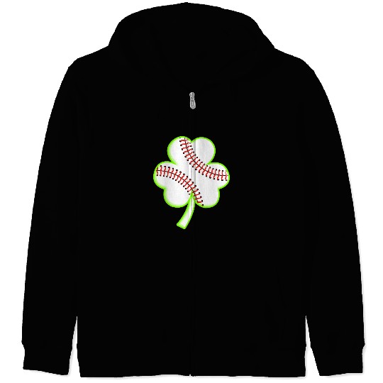 St Patricks Day Shamrock Baseball Saint Paddy's Ki Zip Hoodies