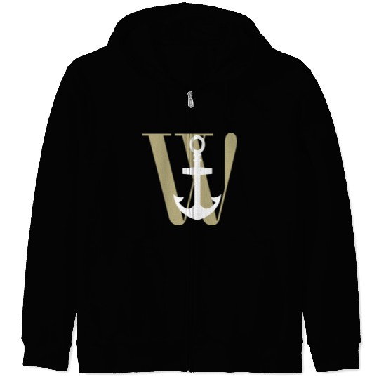 Wanchor W Anchor Essential,Hunter, pirate, ship Zip Hoodies