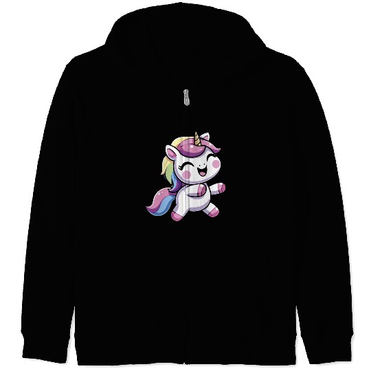 Happy Unicorn dancing Zip Hoodies