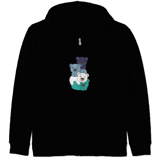 Oriented Aroace Flag Pride Lgbtq Cute Bear Zip Hoodies
