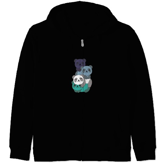 Oriented Aroace Flag Pride Lgbtq Cute Panda Zip Hoodies