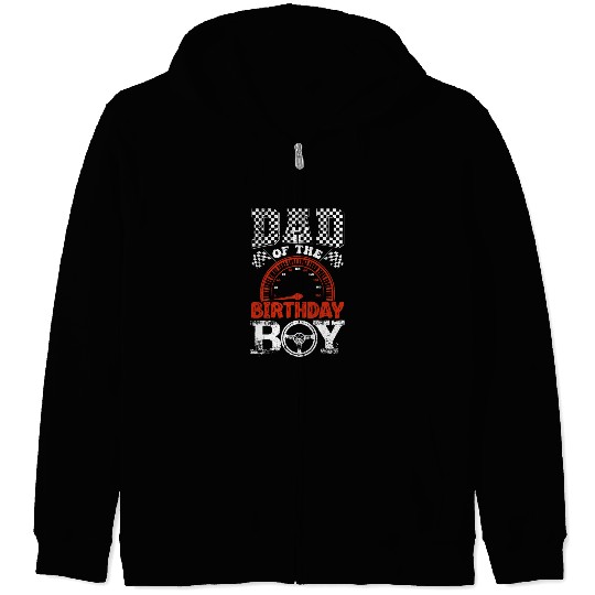 Car Racing Dad of Birthday Boy Formula race Car Zip Hoodies