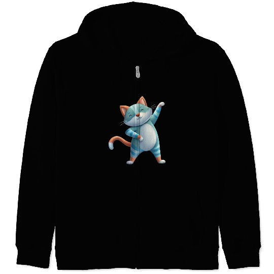Funny Cat Dabbing A Hilarious Dance Design Zip Hoodies