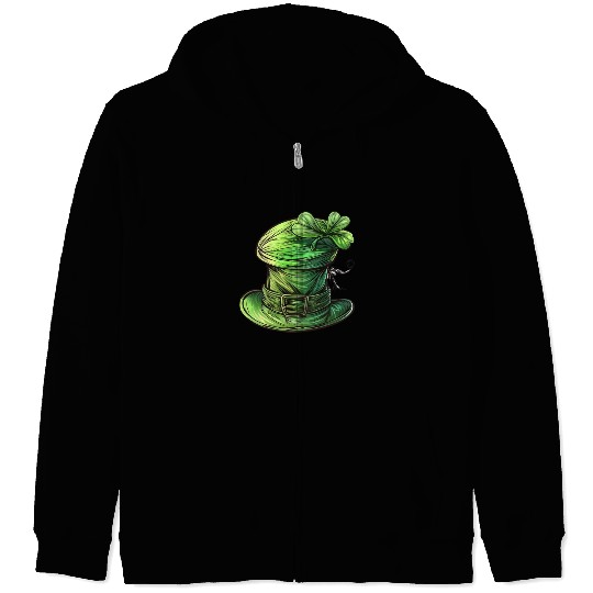 St Patrick Irish Green Hat Zip Hoodies