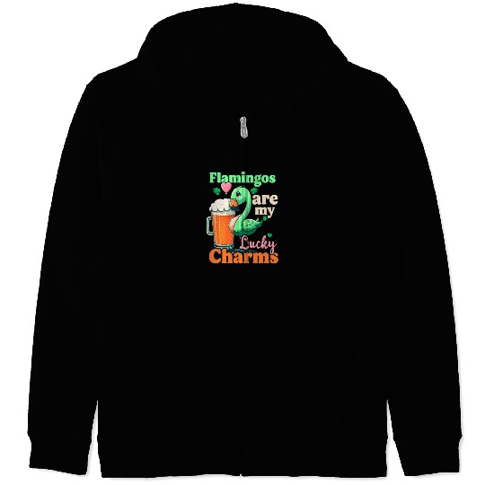 Irish Flamingo St Patricks Flamingos Lucky Charms Zip Hoodies