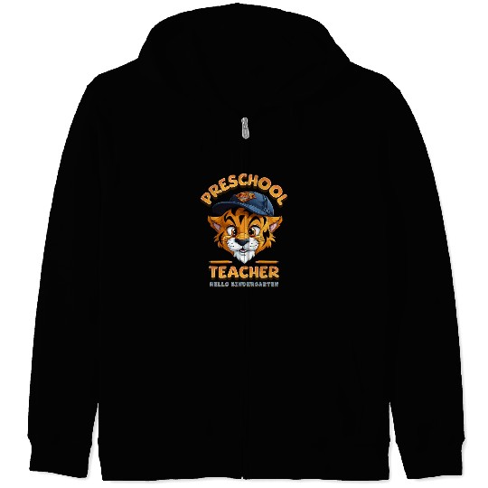 Preschool Teacher Hello Kindergarten Zip Hoodies