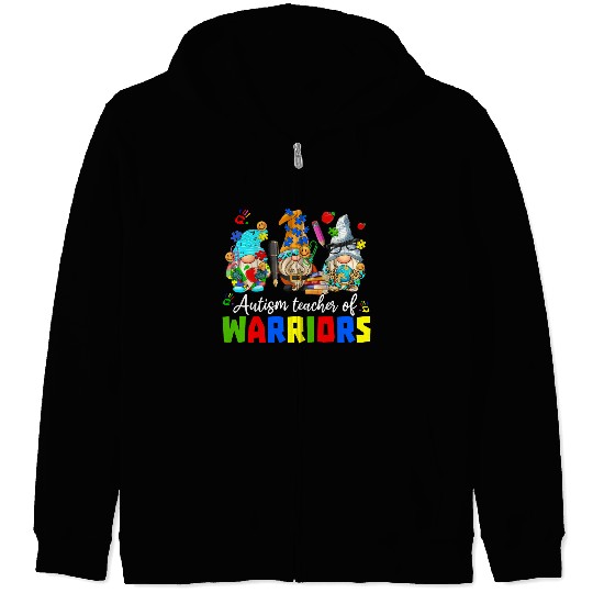 Autism Teacher Warriors Autism Autism Gnome Gift Zip Hoodies