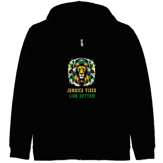 Jamaica lion reggae design Zip Hoodies