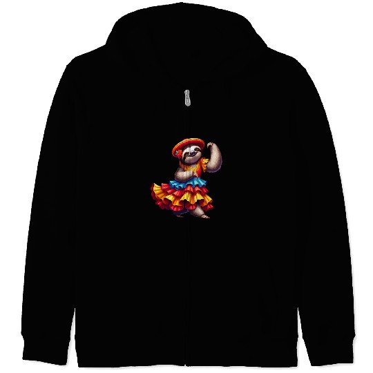 Sloth Style Flamenco dance Zip Hoodies