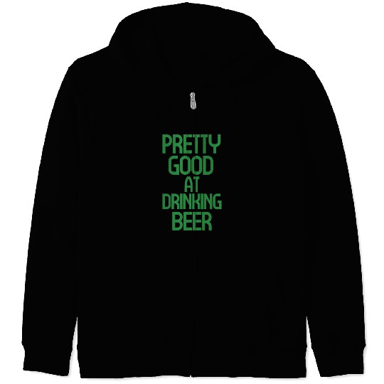 Vibrant Beer-Themed Typography Design Zip Hoodies