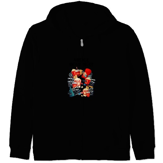 Popcorn Vintage Movie Night Zip Hoodies