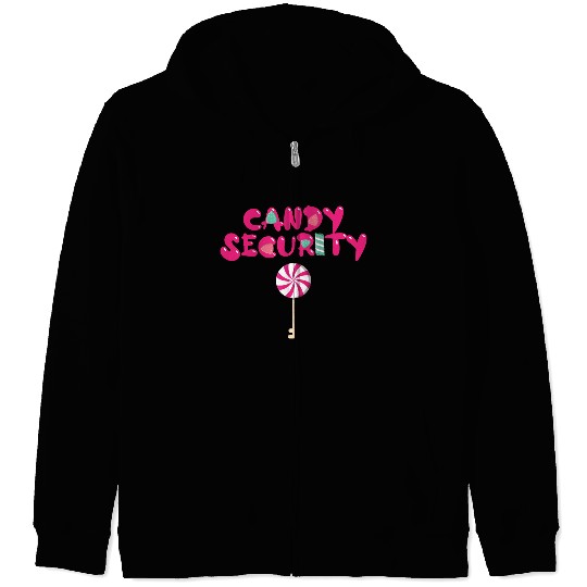 Candy Security Mom Dad Matching Birthday Costume Zip Hoodies