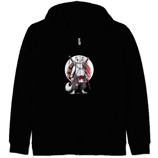 Ninja Samurai Anime Ferret Manga Warrior Zip Hoodies
