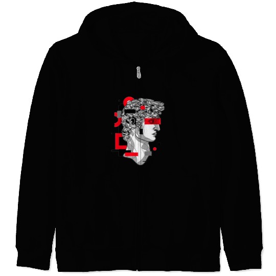 "Mythical Majesty: Greek King Design" Zip Hoodies