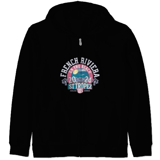 French Riviera St Tropez Beach Vacation 2024 Zip Hoodies