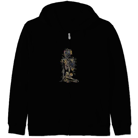 Classic Skeleton Flowers & Foliage Zip Hoodies