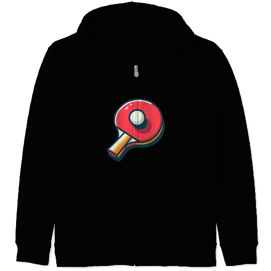 Ping Pong Paddle and Ball Zip Hoodies