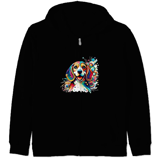 Сheerful abstract beagle Zip Hoodies