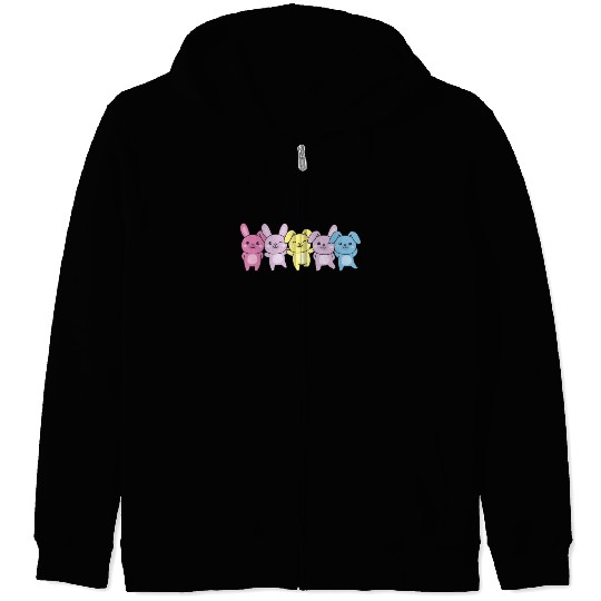 Aporagender Flag Pride Lgbtq Bunny Zip Hoodies
