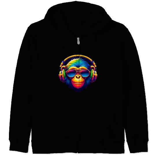 DJ Groove Monkey Zip Hoodies