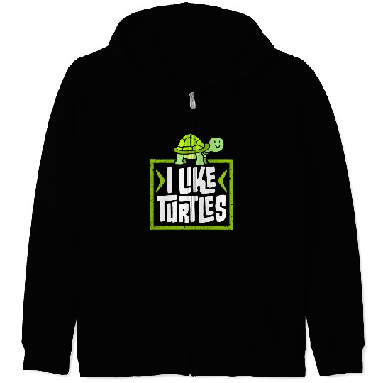 I Like Turtles Cute Tortoise Love Turtle Lover Zip Hoodies